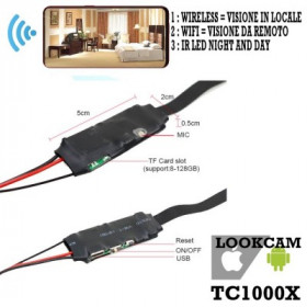 Telecamera Sorveglianza Micro Spy Cam Tc1000X Wifi Ir Telecamera Sorveglianza Micro Spy Cam Tc1000X Wifi Ir