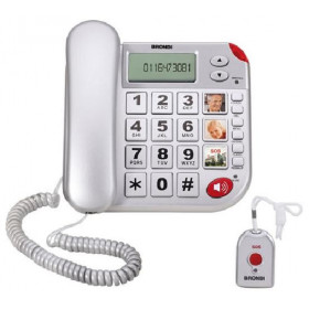 Telefono Fisso Super Bravo Plus Con Telecomando Per Chiamate Di Soccorso Telefono Fisso Super Bravo Plus Con Telecomando Per Chiamate Di Soccorso