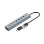 Conceptronic HUBBIES20GP hub di interfaccia USB 3.2 Gen 1 (3.1 Gen 1) Type-C 5000 Mbit s Grigio
