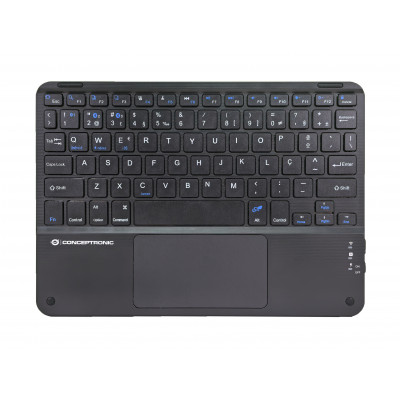 Conceptronic TOBIN01BPT tastiera Universale Bluetooth QWERTY Portoghese Nero