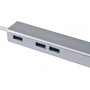 Equip Hub da USB-C a 3 porte USB 3.0 con adattatore Gigabit