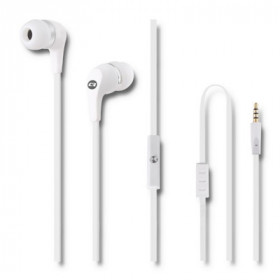 Qoltec In-ear headphones with microphone | White