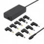 Qoltec Universal power adapter for laptop 90W | Automatic | MultiPlug | 9 plugs | +power cable