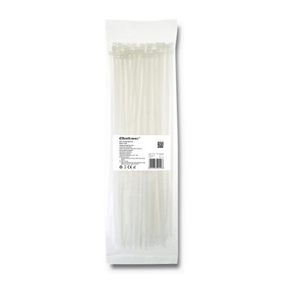 Qoltec Self-locking cable tie | 4.8*350mm | 100 pcs. | Nylon66 | UV | White