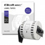Qoltec Tape for BROTHER DK-22205 | 62mm x 30.48m | White / Black overprint | Roller with handle