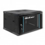 Qoltec RACK Cabinet 19" | 6U | 600 x 370 x 600 | Tempered doors | Hanging | Steel case | Lock | Black