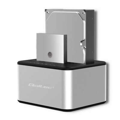 Qoltec 2x HDD / SSD docking station | 2.5 "/3.5" SATA | USB 3.0 | Clonning