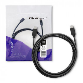 Qoltec USB 2.0 cable type C male | USB 2.0 type C male | 2.5m | Black