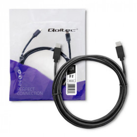 Qoltec USB 2.0 cable type C male | USB 2.0 type C male | 3m | Black