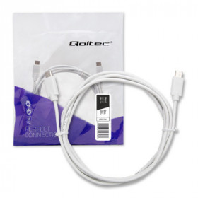 Qoltec USB 2.0 cable type C male | USB 2.0 type C male | 2m | White