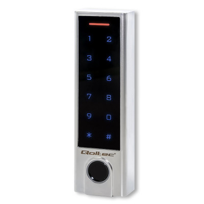 Qoltec Code lock TITAN with fingerprint reader | RFID | BT 4.0 |Code | Card | key fob | Doorbell| IP68 | EM