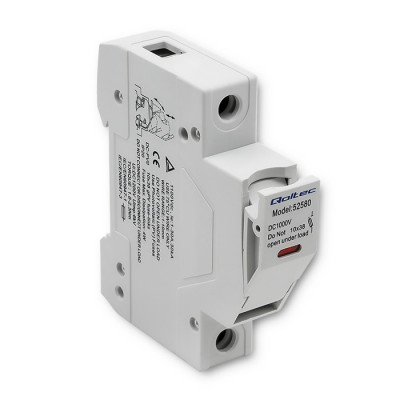 Qoltec Fuse base with diode + DC fuse | 1P|1000V |15A |10x38 |solar