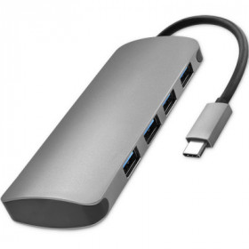 Qoltec Hub Adapter USB-C 3.1 5in1 | 4x USB 3.0 | DC
