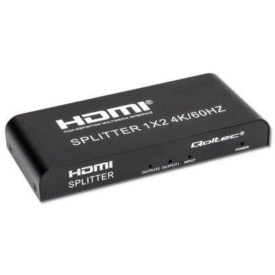 Qoltec Active HDMI Splitter 2 x HDMI 4K x 2K | 6Gb/s | 60Hz | High stability