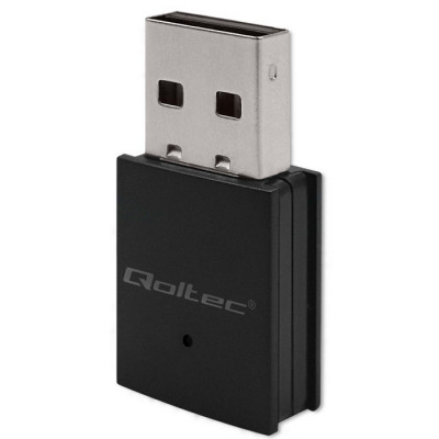 Qoltec Wireless Ultra High Speed Mini Adapter WiFi | Standard AC | BT 4.0 | USB 2.0 | 600Mbps