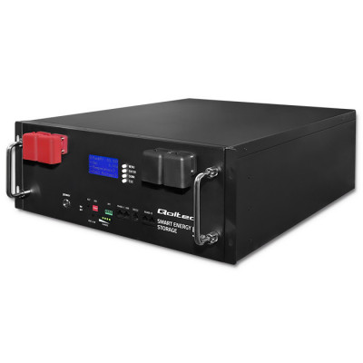 Qoltec Stable Energy storage LiFePO4 for RACK |5.12kWh | 51.2V | 100Ah | BMS| LCD