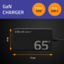 Qoltec 65W GaN Super Fast SLIM power charger | PD | 5-20V | 3.25A | USB-C 3.1 | Laptop | MacBook | Smartphone | + cable