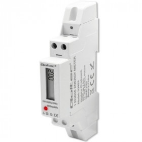 Qoltec Single-phase electronic meter | DIN rail energy consumption meter | 230V | 30A | LCD | 1P