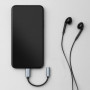 Qoltec Adapter USB-C | Jack 3.5mm | 10cm | Aluminium