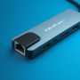Qoltec Hub adapter USB-C 5in1 | USB-C PD 100W | 2x USB | HDMI 4K | RJ45