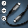Qoltec USB4 Ultra-Fast Gen3 Cable | USB-C PD 240W | Thunderbolt 3/4 | 4K | 40Gb/s | 1m | Black