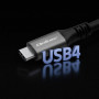 Qoltec USB4 Ultra-Fast Gen3 Cable | USB-C PD 240W | Thunderbolt 3/4 | 4K | 40Gb/s | 1m | Black