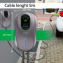 Qoltec EV Charging Station 2-in-1 Type2 | 22kW | LCD | 2 EV cards | 3 phases | Wallbox | 5m