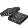 Qoltec Splitter Ethernet mini SWITCH 1x4 RJ45 | 1000Mb/s | USB-C | Aluminium