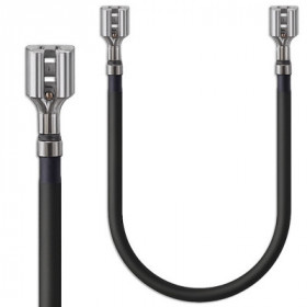 Qoltec Battery cable, female FASTON connector 250 | 20 cm | Black