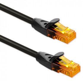 Qoltec UTP Patchcord Cable | CAT6 | 2 x RJ-45 | High speed 1Gb/s | Gold - plated contacts | 20m | Black
