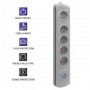 Qoltec Surge protector | 5 sockets | 1.8m | Grey