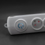 Qoltec Surge protector | 5 sockets | 1.8m | Grey
