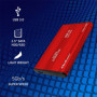 Qoltec Aluminium External Hard Drive Case HDD SSD 2.5'' SATA3 | USB 3.0 | Red