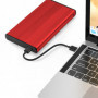 Qoltec Aluminium External Hard Drive Case HDD SSD 2.5'' SATA3 | USB 3.0 | Red