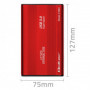 Qoltec Aluminium External Hard Drive Case HDD SSD 2.5'' SATA3 | USB 3.0 | Red