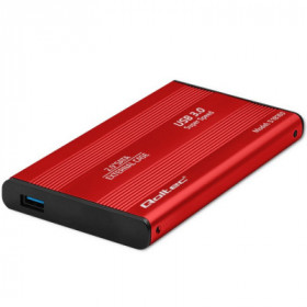 Qoltec Aluminium External Hard Drive Case HDD SSD 2.5'' SATA3 | USB 3.0 | Red