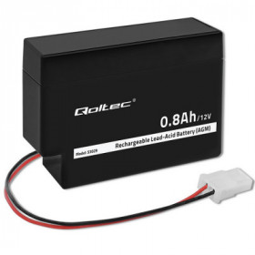Qoltec AGM battery | 12V | 0.8Ah | Maintenance-free | Efficient| LongLife | for toys, vehicles