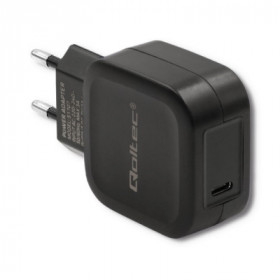 Qoltec Charger | 20W | 5-12V | 1.67-3A | USB type C | PD | Black