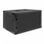 Qoltec RACK Cabinet 19" | 6U | 600 x 370 x 450 | Tempered doors | Hanging | Steel case | Lock | Black