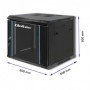 Qoltec RACK Cabinet 19" | 9U | 600 x 500 x 600 | Tempered doors | Hanging | Steel case | Lock | Black