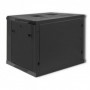 Qoltec RACK Cabinet 19" | 9U | 600 x 500 x 600 | Tempered doors | Hanging | Steel case | Lock | Black