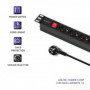 Qoltec Power strip for RACK 1U | 16A | PDU | 8xSCHUKO | 2m