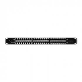 Qoltec patch panel  RACK| 48V | 24 ports | Passive PoE injector | Black