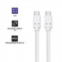 Qoltec USB cable 3.1 type C male | USB 3.1 type C male | 1m | White