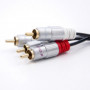 Qoltec Cable 2xRCA male / 2x RCA male | 1m | Black