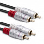 Qoltec Cable 2xRCA male / 2x RCA male | 1m | Black