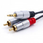 Qoltec Cable 2xRCA / Mini Jack 3.5mm male | 1m | Black