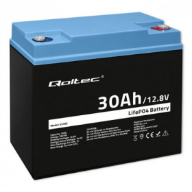 Qoltec LiFePO4 lithium iron phosphate battery | 12.8V | 30Ah | 384Wh | BMS
