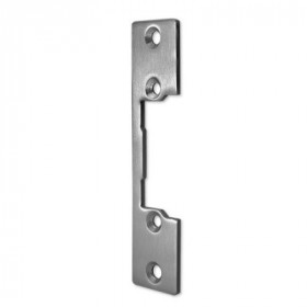 Qoltec Double-sided straight plate for electric door strike | Catch plate | 110mm | Stainless steel