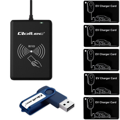 Qoltec EV Hotel System | EV Card Programmer + Software + 5 EV Cards